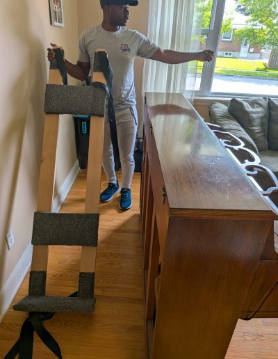 Tools: Piano board, moving blankets, moving straps, heavy duty dollies
